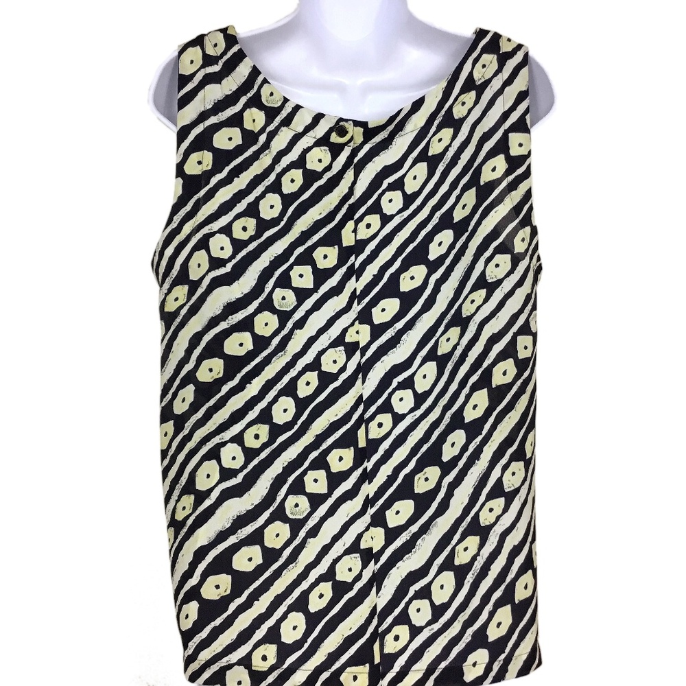 Vintage German Dark Blue Pale Yellow Tank Top Sz 8 - Picture 2 of 8